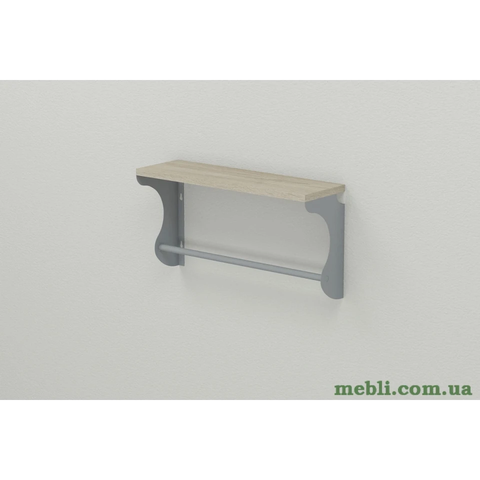 Полиця настінна Ferrum-decor Юзиби 270x500x150 метал Сірий ДСП Сонома