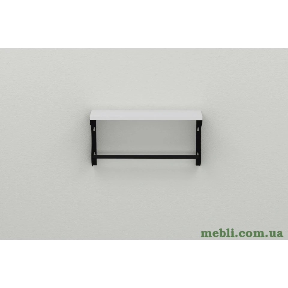 Полиця настінна Ferrum-decor Юзиби 270x500x150 метал Чорний ДСП Білий