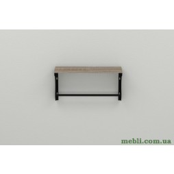 Полиця настінна Ferrum-decor Юзиби 270x500x150 метал Чорний ДСП Сонома Трюфель