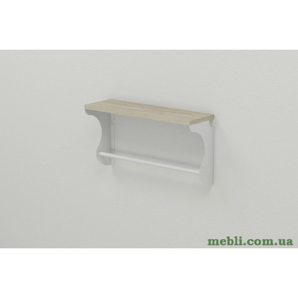 Полиця настінна Ferrum-decor Юзиби 270x600x150 метал Білий ДСП Сонома