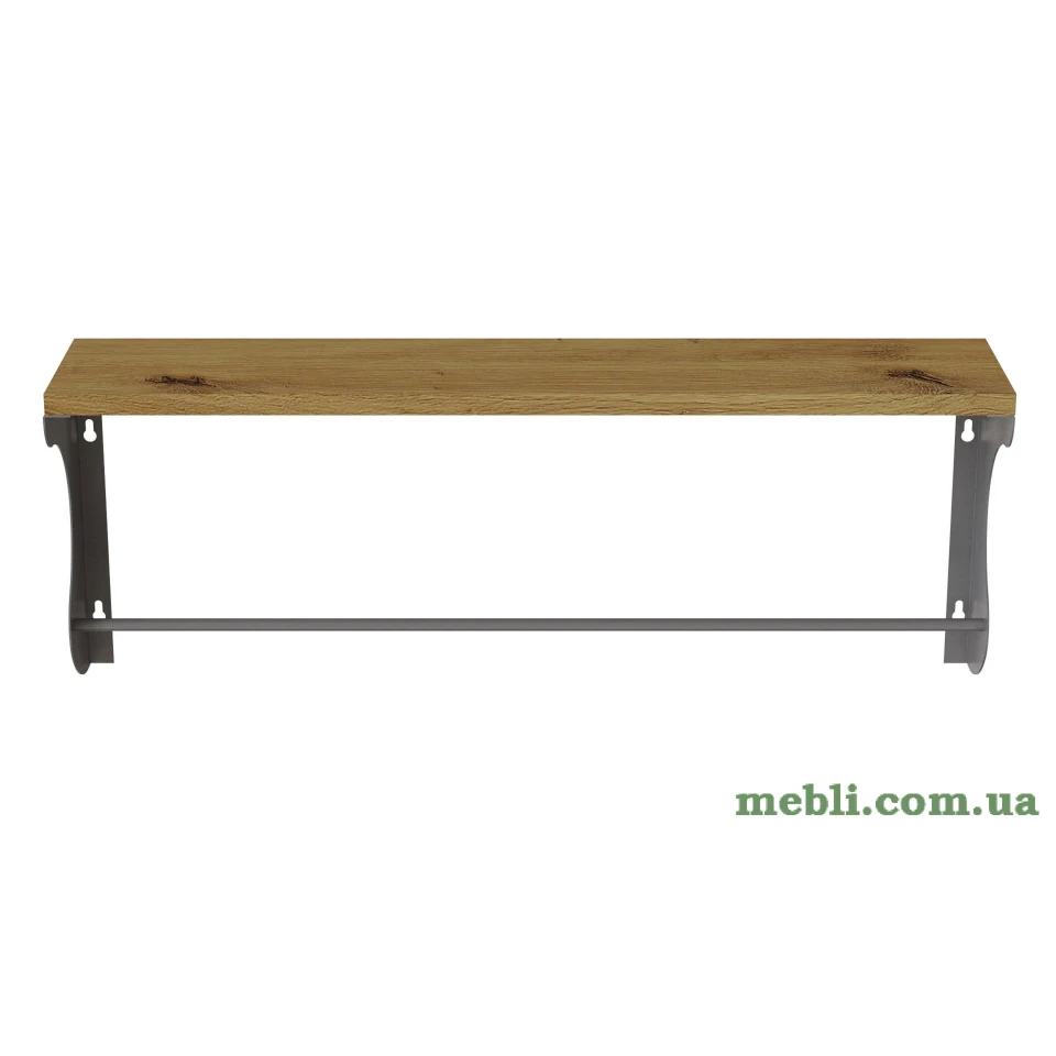 Полиця настінна Ferrum-decor Юзиби 270x600x150 метал Сірий ДСП Дуб Артізан