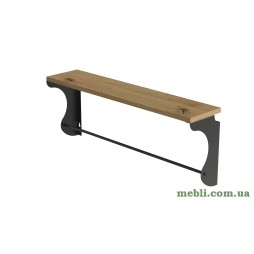 Полиця настінна Ferrum-decor Юзиби 270x600x150 метал Чорний ДСП Дуб Артізан