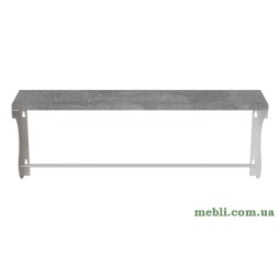 Полиця настінна Ferrum-decor Юзиби 270x700x150 метал Білий ДСП Бетон