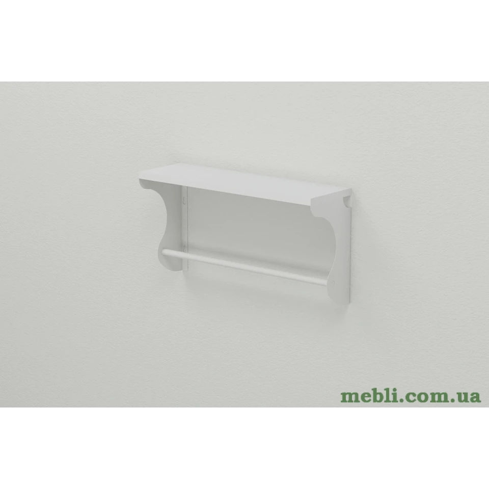 Полиця настінна Ferrum-decor Юзиби 270x700x150 метал Білий ДСП Білий