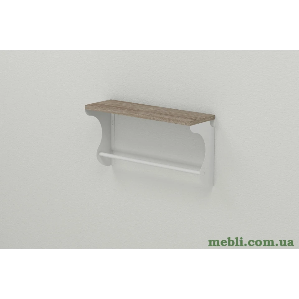 Полиця настінна Ferrum-decor Юзиби 270x700x150 метал Білий ДСП Сонома Трюфель