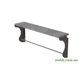 Полиця настінна Ferrum-decor Юзиби 270x700x150 метал Сірий ДСП Бетон