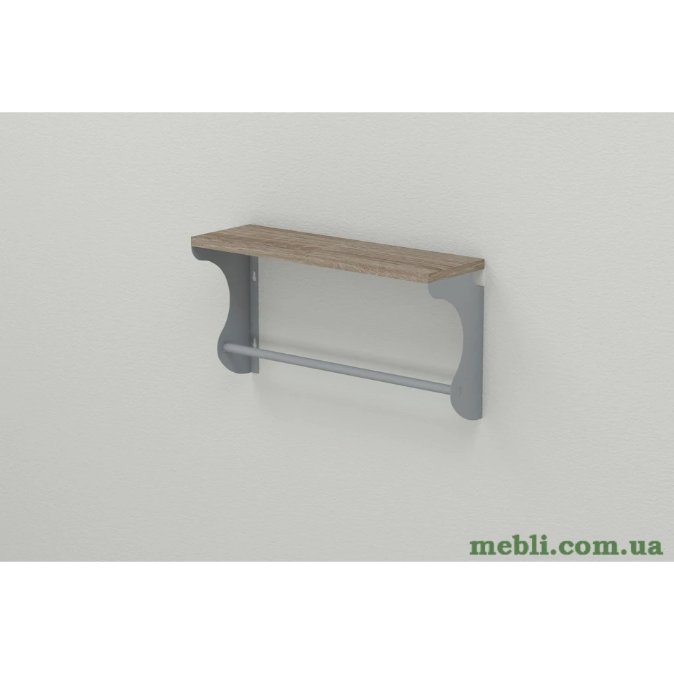Полиця настінна Ferrum-decor Юзиби 270x700x150 метал Сірий ДСП Сонома Трюфель