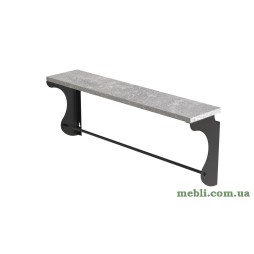 Полиця настінна Ferrum-decor Юзиби 270x700x150 метал Чорний ДСП Бетон