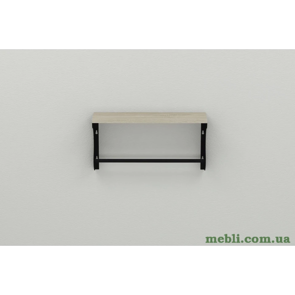 Полиця настінна Ferrum-decor Юзиби 270x700x150 метал Чорний ДСП Сонома