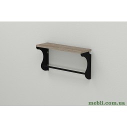 Полиця настінна Ferrum-decor Юзиби 270x700x150 метал Чорний ДСП Сонома Трюфель