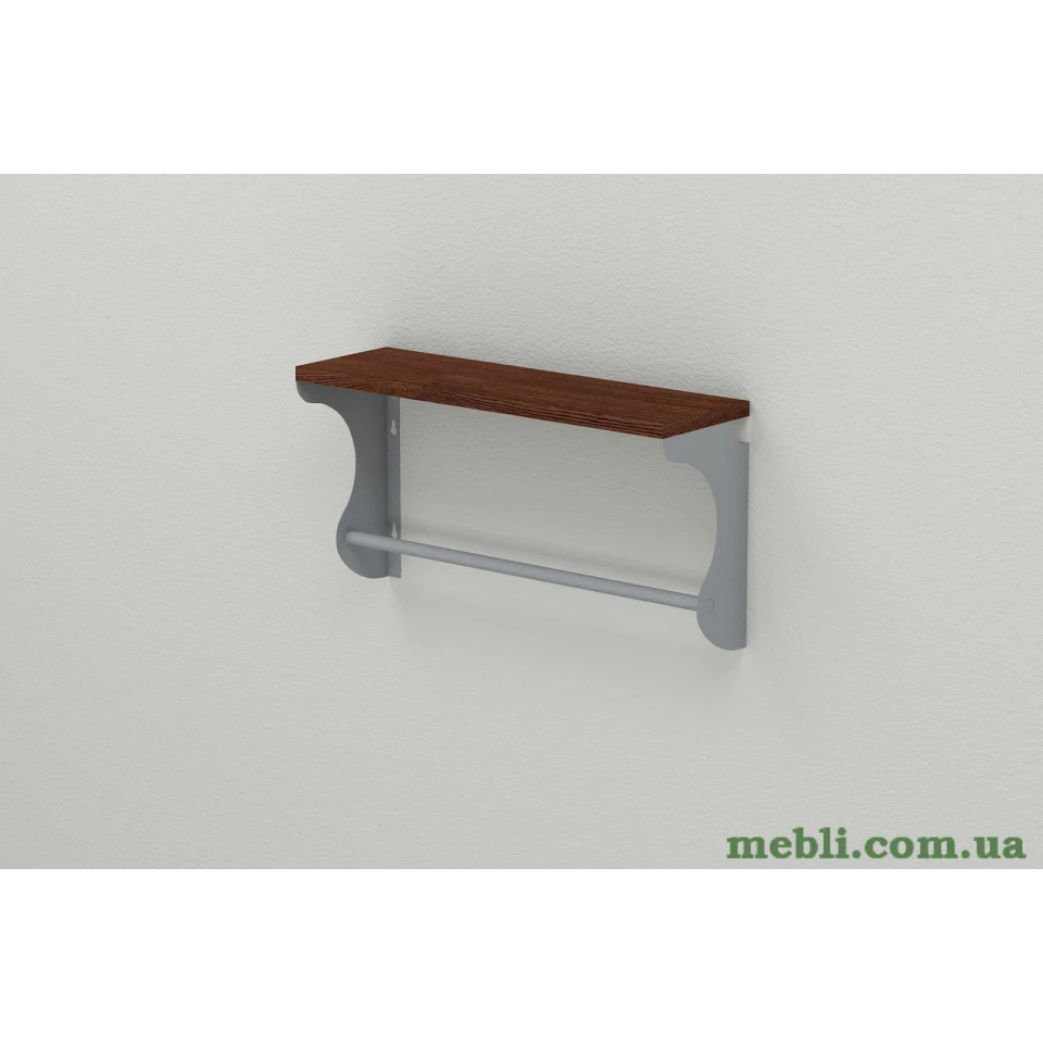 Полиця настінна Ferrum-decor Юзіби 270x500x150 метал Сірий ДСП Венге