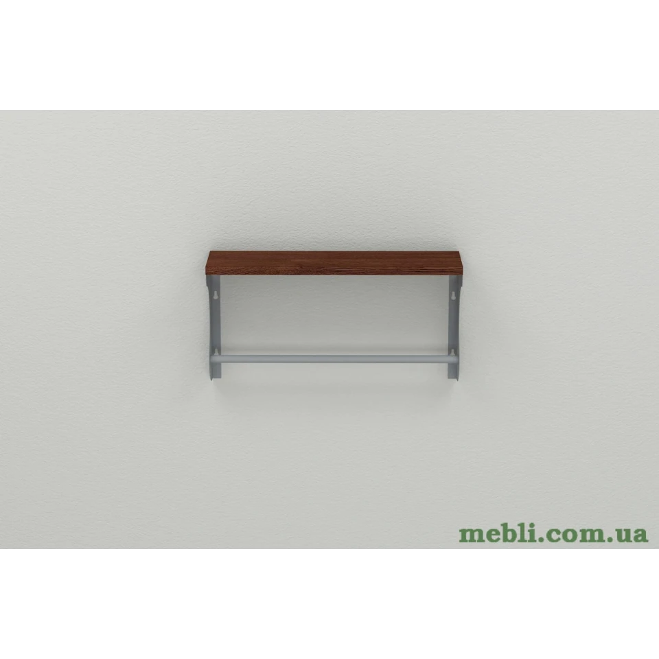 Полиця настінна Ferrum-decor Юзіби 270x500x150 метал Сірий ДСП Венге