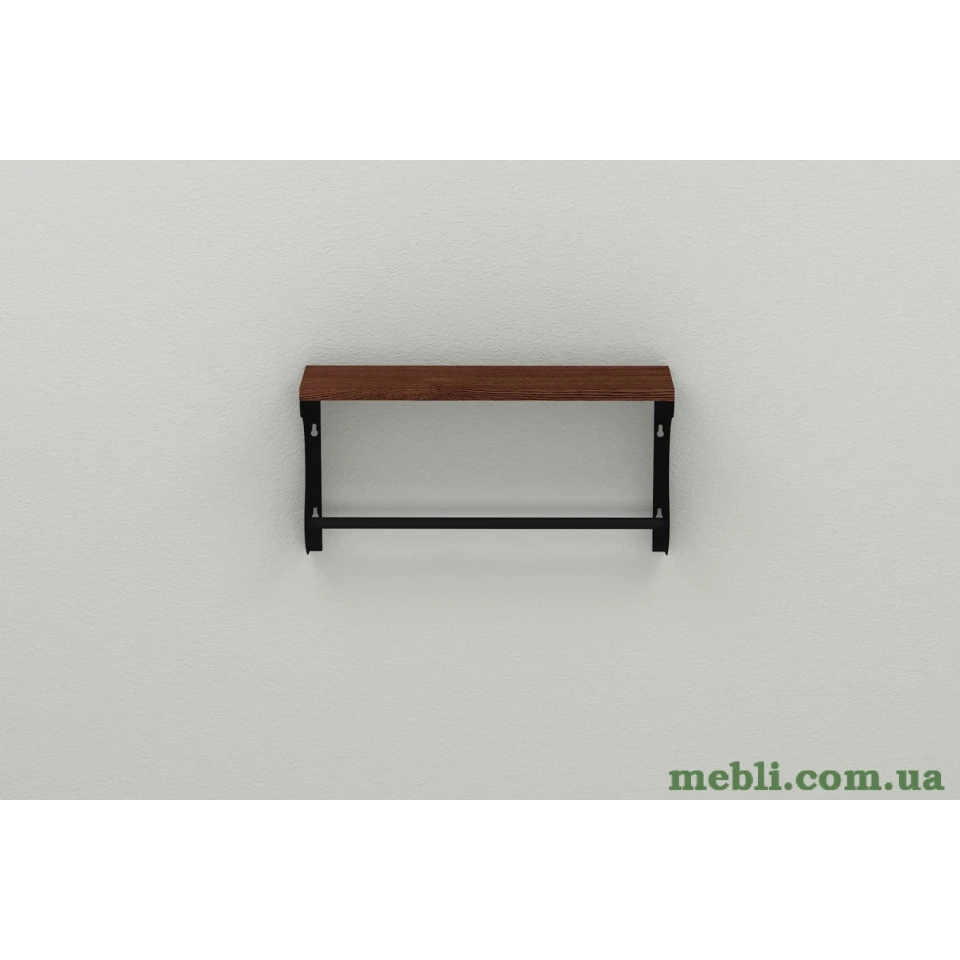 Полиця настінна Ferrum-decor Юзіби 270x500x150 метал Чорний ДСП Венге