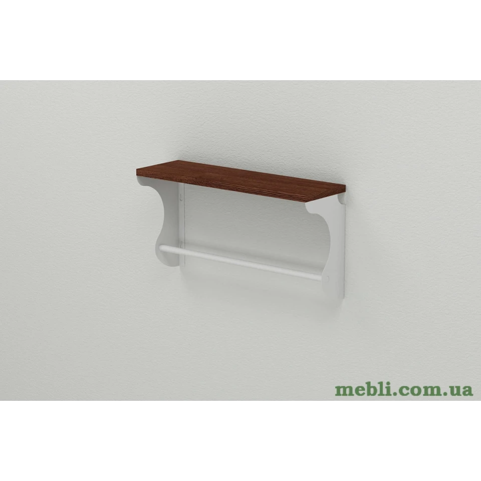 Полиця настінна Ferrum-decor Юзіби 270x600x150 метал Білий ДСП Венге