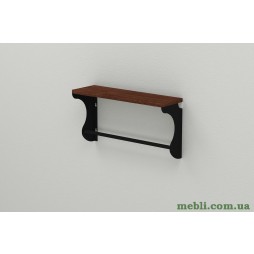 Полиця настінна Ferrum-decor Юзіби 270x700x150 метал Чорний ДСП Венге