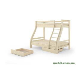 Двоярусне дитяче ліжко Mebigrand Аляска Айворі 120-80х190 з ящиками