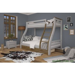 Двоярусне дитяче ліжко Mebigrand Аляска Світло-сірий (RAL 7040)/Горіх світлий 120-80х190 з ящиками
