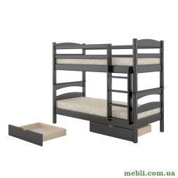 Двоярусне дитяче ліжко Mebigrand Чикаго Міні Венге 90х200 з ящиками