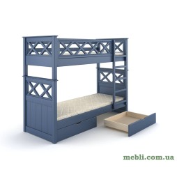Двоярусне дитяче ліжко Mebigrand Мальта Синій (S 7010 R 90B) 80х190 з ящиками
