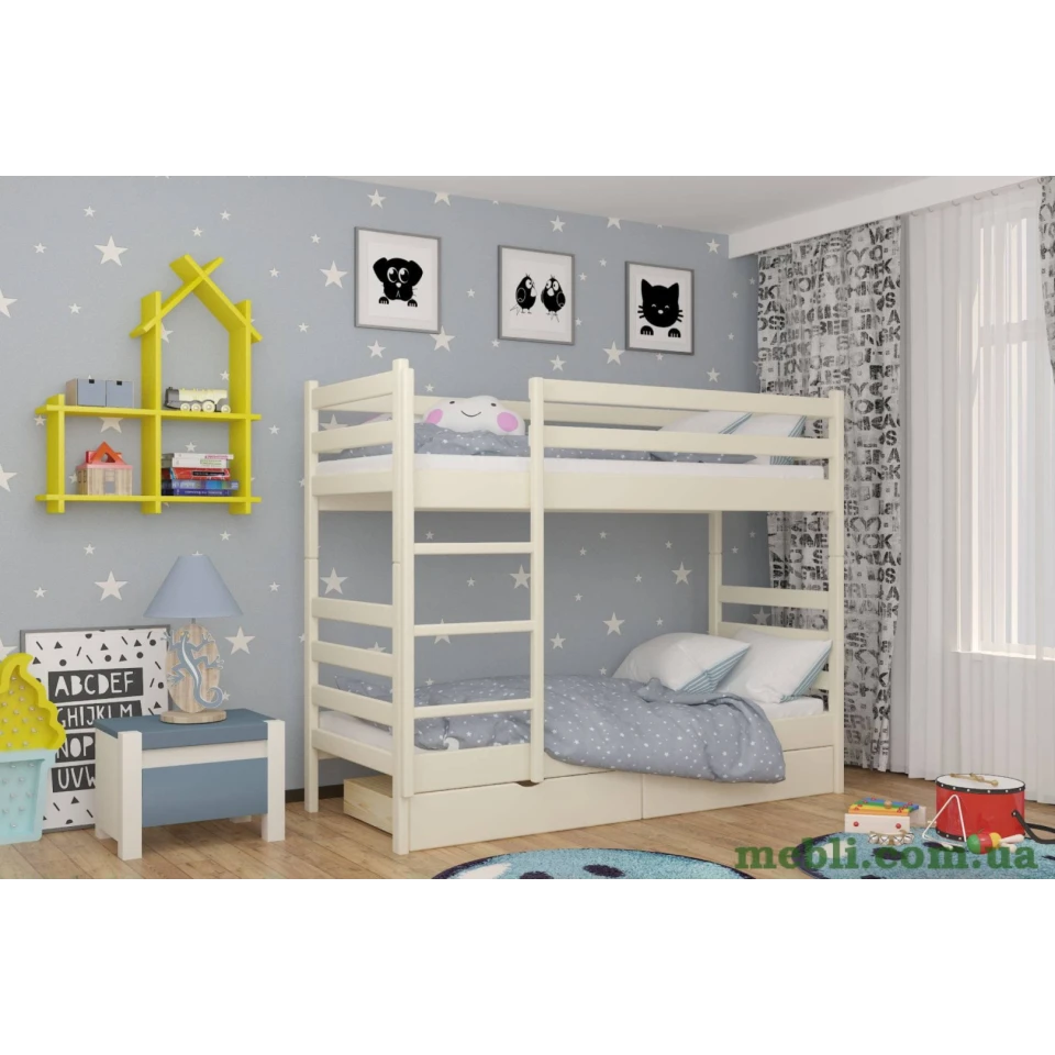 Двоярусне дитяче ліжко Mebigrand Соня Айворі (S0505Y30R) 70х190 з ящиками