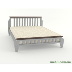 Двоспальне ліжко Mebigrand Прага Світло-сірий (RAL 7040)/Горіх темний 180х200