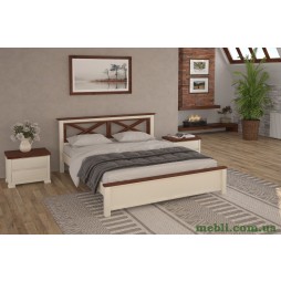 Двоспальне ліжко Mebigrand Прованс Н Айворі/Горіх лісовий 180х200