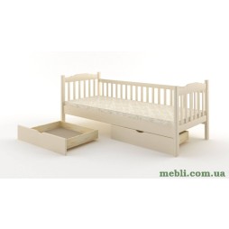 Дитяче ліжко Mebigrand Каріна Айворі (S0505Y30R) 90х190 із заднім бортиком та ящиками