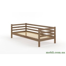 Дитяче ліжко Mebigrand Ніка Горіх світлий 80х190 з заднім бортиком