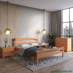 Двоспальне дерев'яне ліжко Mebigrand Чикаго Сіті Яблуня 180х200