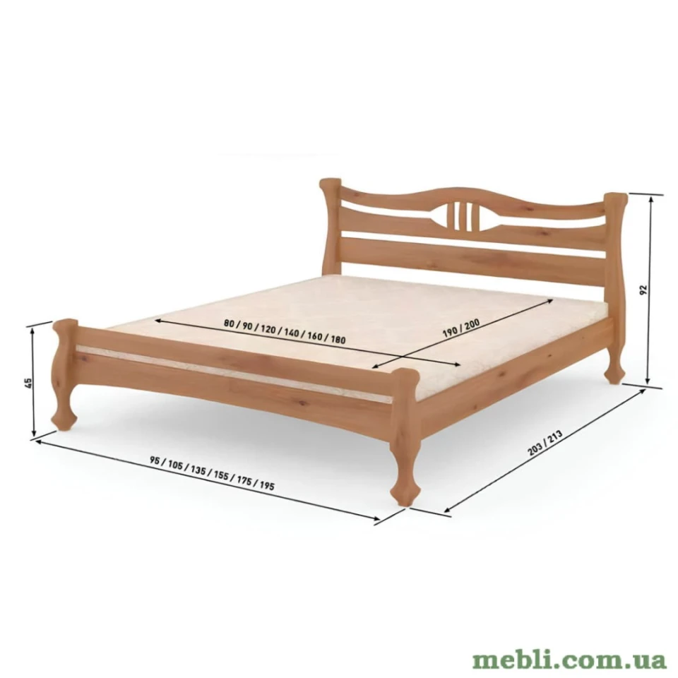 Двоспальне дерев'яне ліжко Mebigrand Даллас Коричневий (RAL8025) 140х200