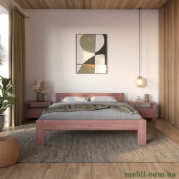 Двоспальне дерев'яне ліжко Mebigrand Делі Горіх лісовий 140х190