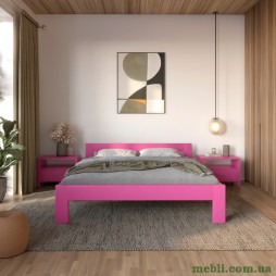 Двоспальне дерев'яне ліжко Mebigrand Делі Рожевий (S2060R30B) 140х190