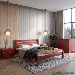 Двоспальне дерев'яне ліжко Mebigrand Колумбія 140х200 Махонь