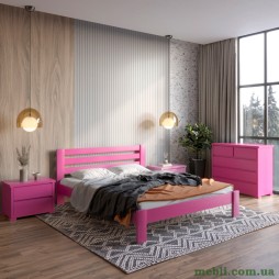 Двоспальне дерев'яне ліжко Mebigrand Колумбія 160х190 Рожевий (S2060R30B)