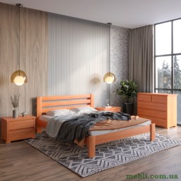 Двоспальне дерев'яне ліжко Mebigrand Колумбія 180х190 Яблуня