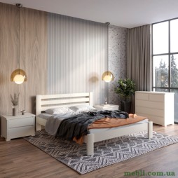 Двоспальне дерев'яне ліжко Mebigrand Колумбія Айворі (S0505Y30R) 140х200