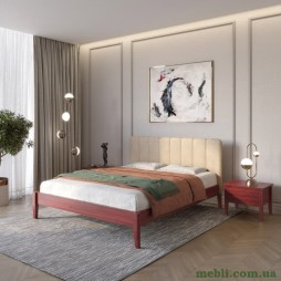 Двоспальне дерев'яне ліжко Mebigrand Лондон ДК Махонь/Аляска 23 (Бежевий) Б1 160х200