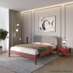 Двоспальне дерев'яне ліжко Mebigrand Лондон ДК Махонь/Аляска 93 (Сірий) Б1 180х200