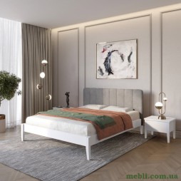 Двоспальне дерев'яне ліжко Mebigrand Лондон ДК Сіро-блакитний (S2010R80B)/Аляска 93 (Сірий) Б1 180х190