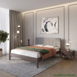 Двоспальне дерев'яне ліжко Mebigrand Лондон ДК Венге/Аляска 93 (Сірий) Б1 180х200