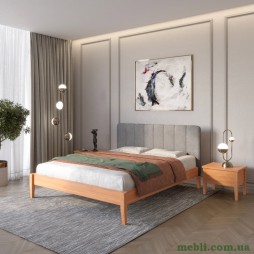 Двоспальне дерев'яне ліжко Mebigrand Лондон ДК Яблуня/Аляска 93 (Сірий) Б1 180х200