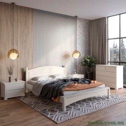 Двоспальне дерев'яне ліжко Mebigrand Мангеттен Н Бежевий (S0505Y30R) 140х190