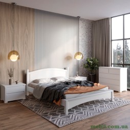 Двоспальне дерев'яне ліжко Mebigrand Мангеттен Н Білий (RAL9003) 160х190