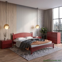 Двоспальне дерев'яне ліжко Mebigrand Мангеттен Н Махонь 180х200