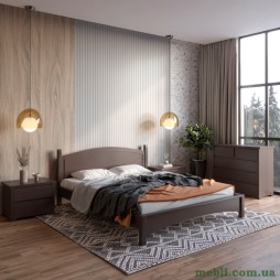 Двоспальне дерев'яне ліжко Mebigrand Мангеттен Н Венге 180х190
