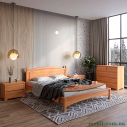 Двоспальне дерев'яне ліжко Mebigrand Мангеттен Н Вільха 180х190