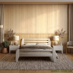 Двоспальне дерев'яне ліжко Mebigrand Мілан Бежевий (S2005Y50R) 180х200