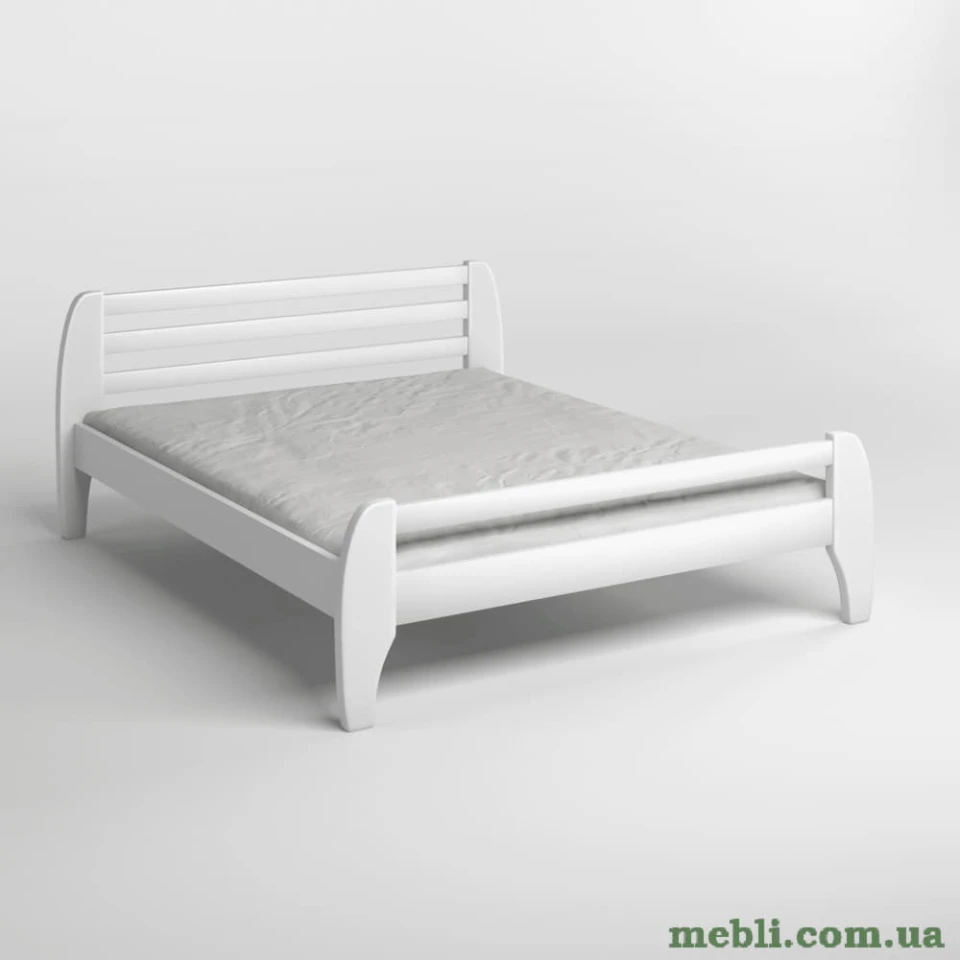 Двоспальне дерев'яне ліжко Mebigrand Мілан Білий (RAL9003) 160х190