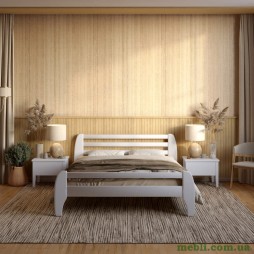 Двоспальне дерев'яне ліжко Mebigrand Мілан Сіро-блакитний (S2010R80B) 180х200