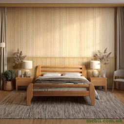 Двоспальне дерев'яне ліжко Mebigrand Мілан Вільха 160х190